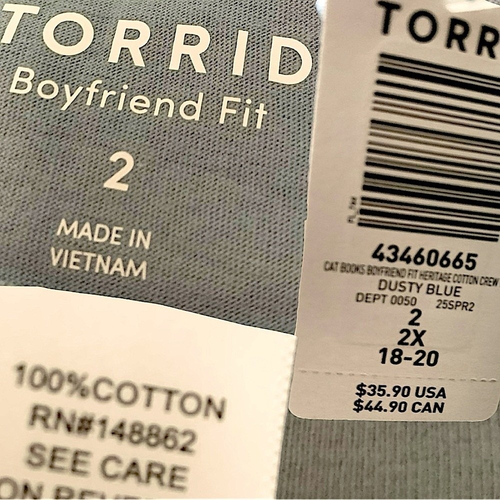 TORRID Tee Cat And Books Graphic 100% Cotton Relaxed T-Shirt NWT Size 2X - Picture 8 of 9